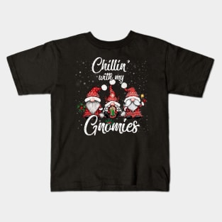 Chillin With My Gnomies Matching Family Christmas Gnome Kids T-Shirt